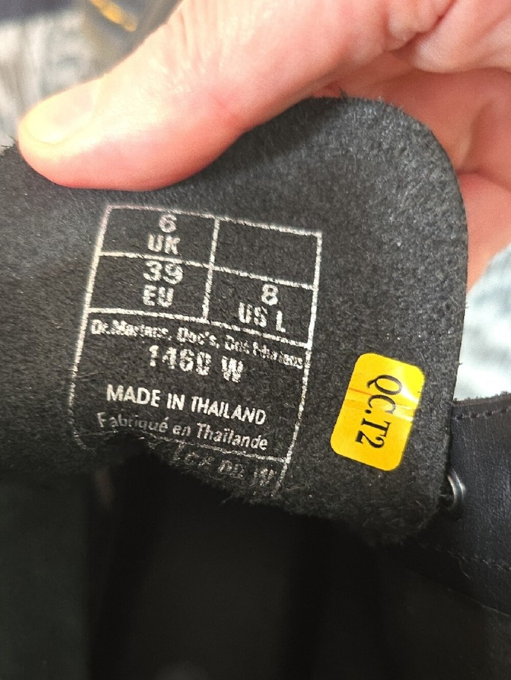 Dr. Martens Black Leather Lace-Up Combat Boots with Yellow Stitching - Picture 11 of 14
